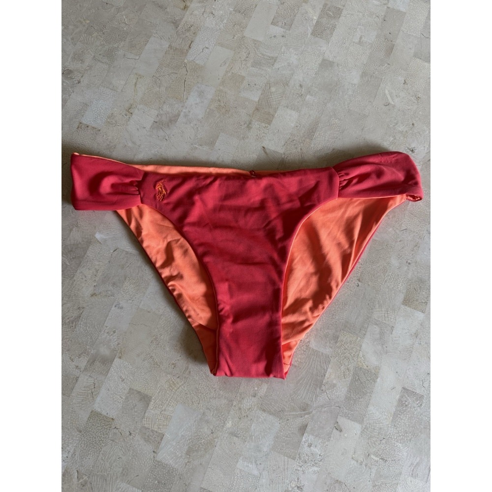 NWT Polo Ralph Lauren Lava Rip Tide Reversible Bikini Bottom Swim Preppy Logo M